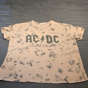 AC/DC Light Pink Tie-Dye Graphic T-Shirt